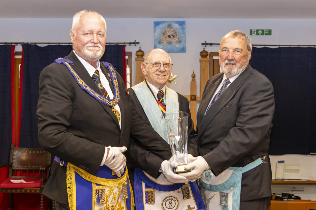 Nigel Parker and Alex Henderson receive the John Harvey Masonic Memorial