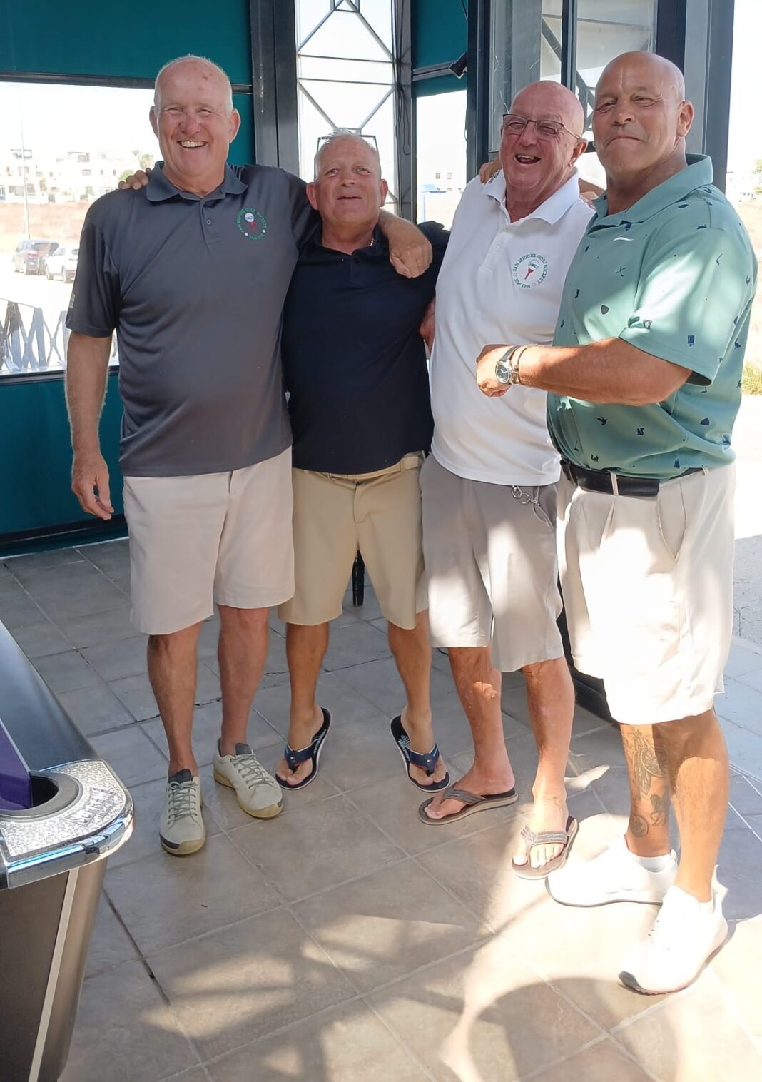 Vistabella 25 June 2025 Winners pictured: Phil de Lacy (Silver), Lee “On Tiptoes” Eastman (Captain), Norman Padmore (Bronze) and John Batterby (Gold).